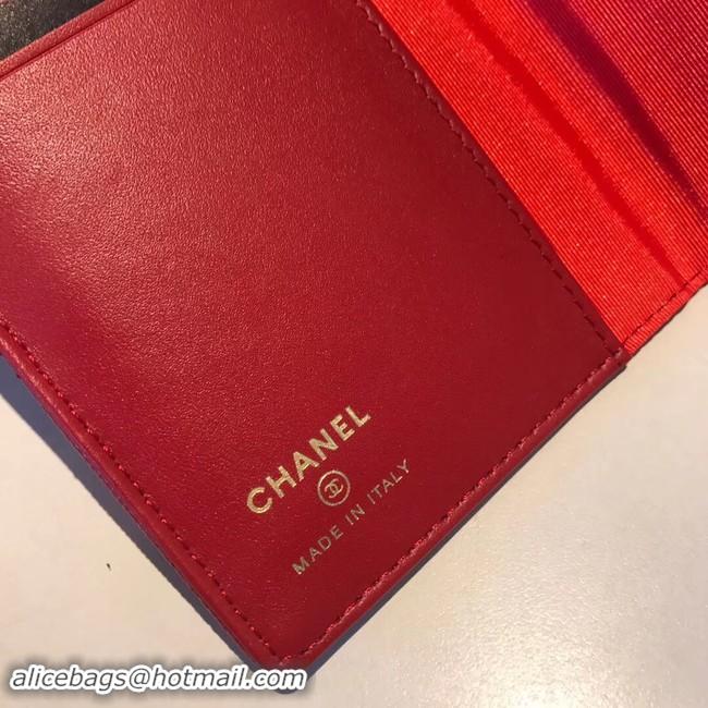 Best Quality Chanel Calfskin Leather & Gold-Tone Metal Wallet A80385 Red