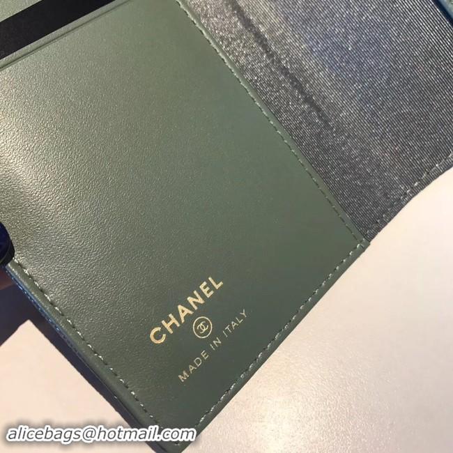 Classic Hot Chanel Calfskin Leather & Gold-Tone Metal Wallet A80385 Green