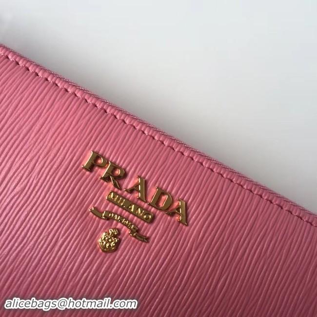 Stylish Prada Leather Large Zippy Wallets 1ML505 pink