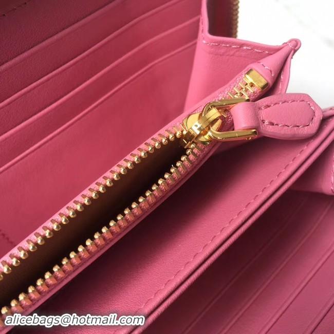 Stylish Prada Leather Large Zippy Wallets 1ML505 pink