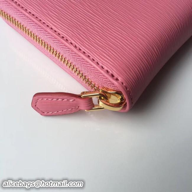 Stylish Prada Leather Large Zippy Wallets 1ML505 pink