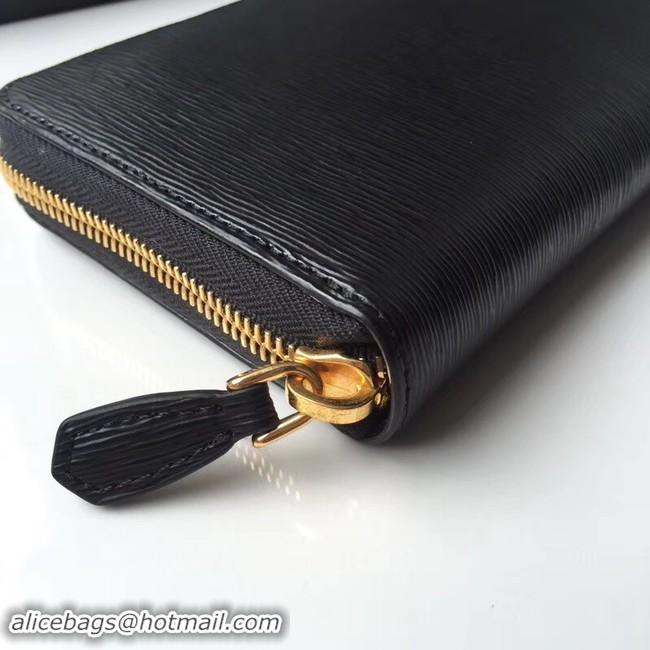 Discount Prada Leather Large Zippy Wallets 1ML505 black