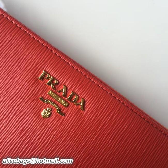 Best Product Prada Leather Large Zippy Wallets 1ML505 red