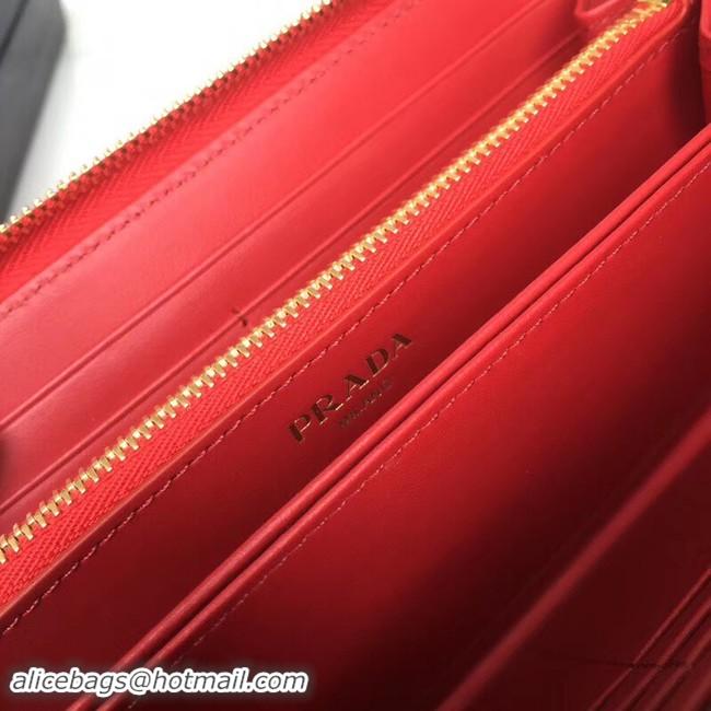 Best Product Prada Leather Large Zippy Wallets 1ML505 red