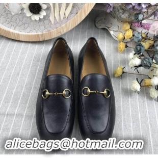 Traditional Discount Gucci Jordaan Leather Loafers G52699 Black