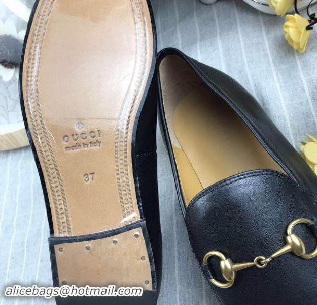 Traditional Discount Gucci Jordaan Leather Loafers G52699 Black