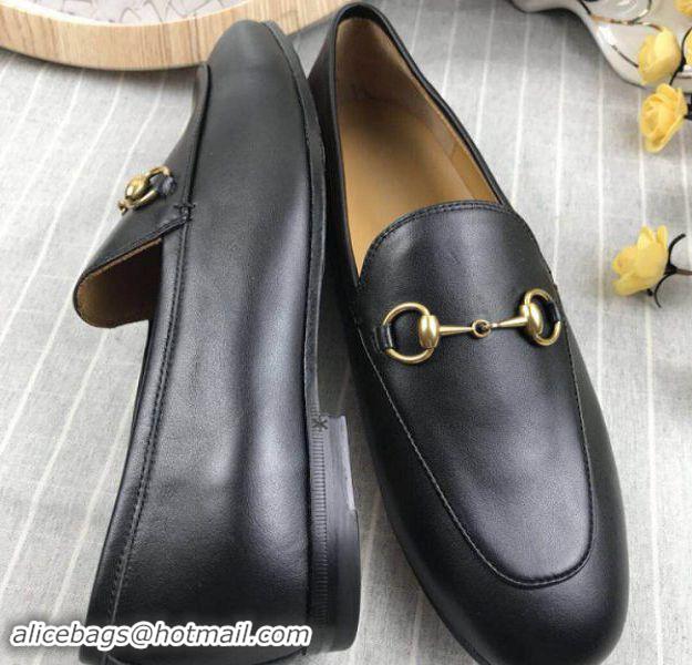 Traditional Discount Gucci Jordaan Leather Loafers G52699 Black