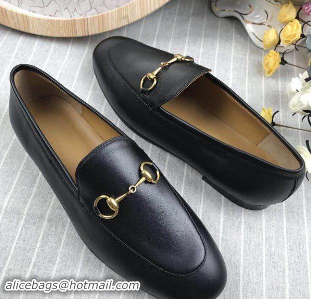 Traditional Discount Gucci Jordaan Leather Loafers G52699 Black