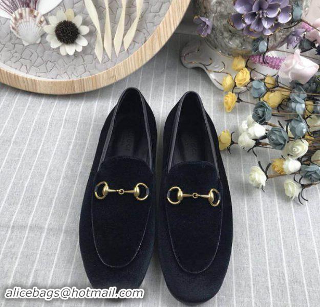 Trendy Design Gucci GG Jordaan Velvet Loafers G52698 Black