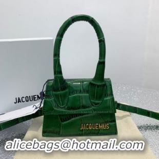 Hot Sell Jacquemus Leather Le Chiquito Micro Bag Croco Pattern J99314 Green