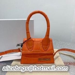 Low Cost Jacquemus Leather Le Chiquito Micro Bag Croco Pattern J99314 Orange