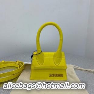 Well Crafted Jacquemus Leather Le Chiquito Micro Bag Croco Pattern J99314 Yellow