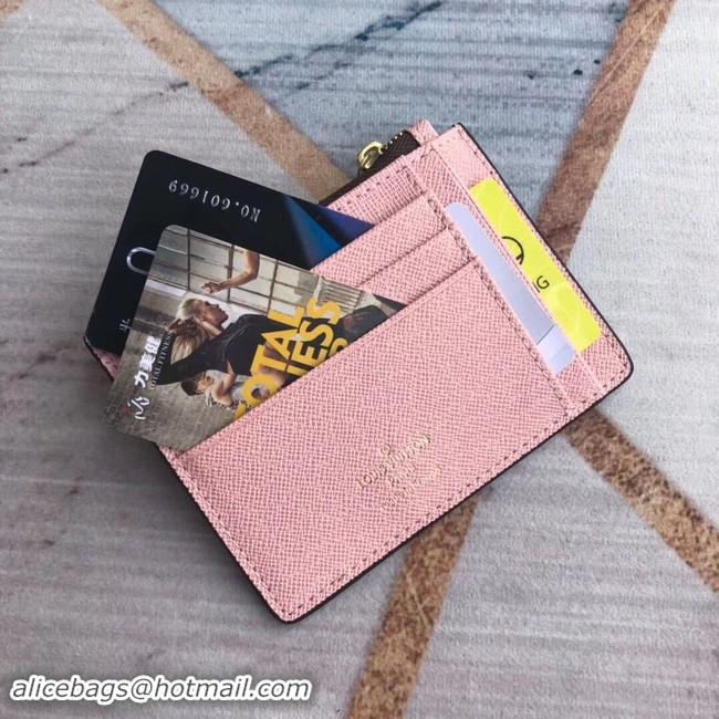 Luxury Louis Vuitton ZIPPED CARD HOLDER M66531 Pink