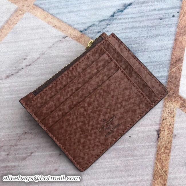 Perfect Louis Vuitton ZIPPED CARD HOLDER M66531 brown