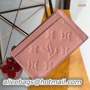 Luxury Louis Vuitton ZIPPED CARD HOLDER M68338 pink