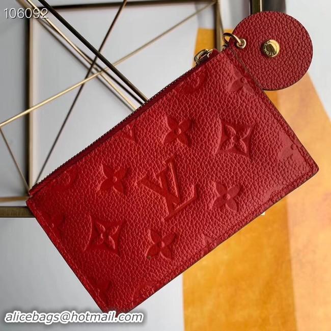 Best Grade Louis Vuitton ZIPPED CARD HOLDER M68338 red