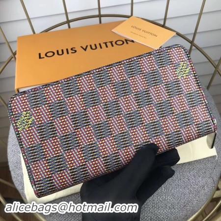 Luxury Louis Vuitton M68621 Zippy Wallet Damier Canvas Pop Pink