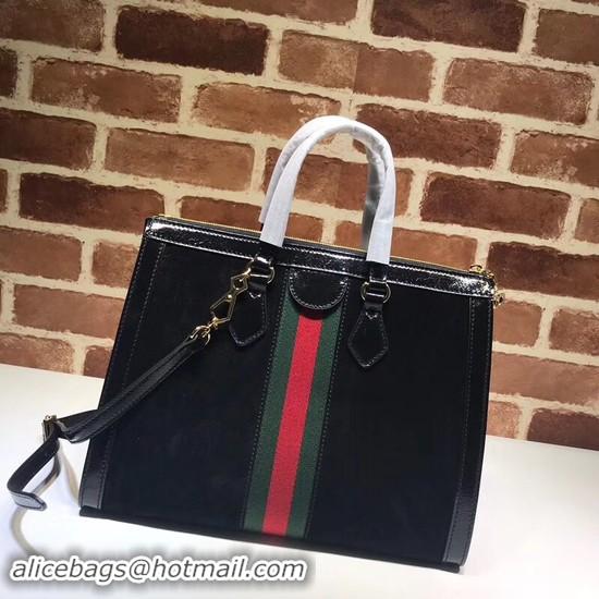 Luxury Inexpensive Gucci Ophidia medium top handle bag 524537 Black