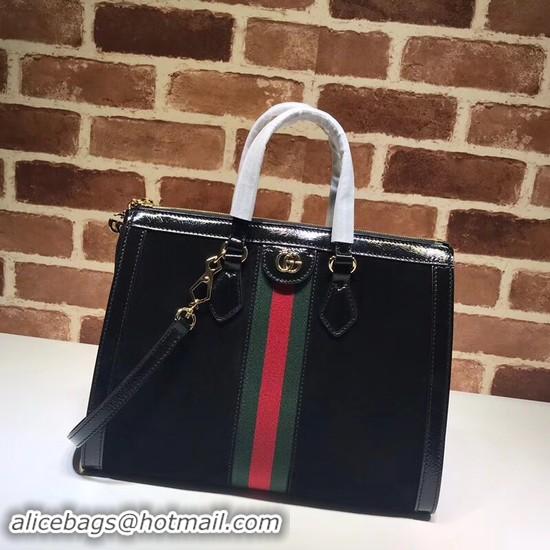 Luxury Inexpensive Gucci Ophidia medium top handle bag 524537 Black