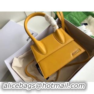 Top Quality Jacquemus Original Leather Top Handle Bag J76235 Yellow