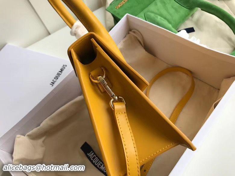 Top Quality Jacquemus Original Leather Top Handle Bag J76235 Yellow