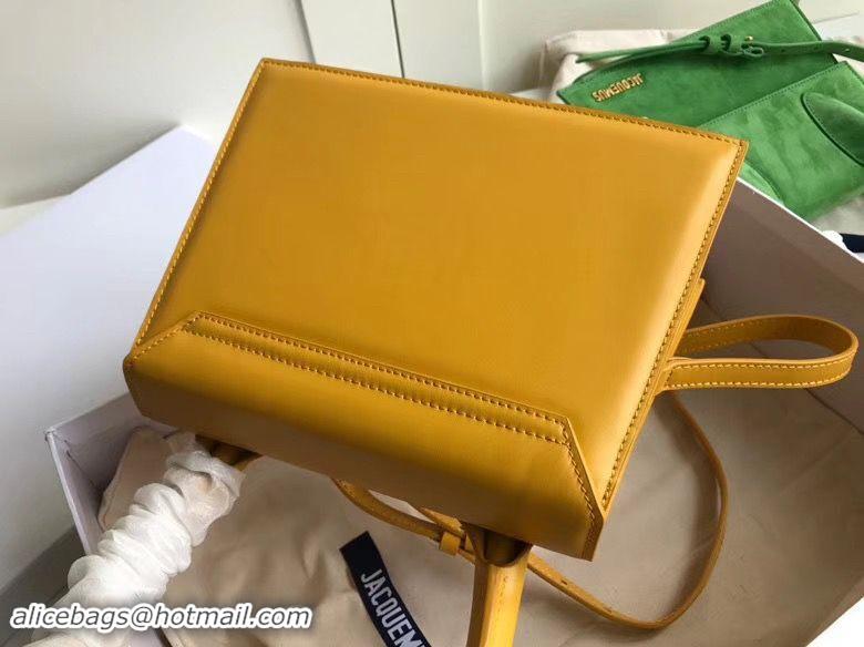 Top Quality Jacquemus Original Leather Top Handle Bag J76235 Yellow