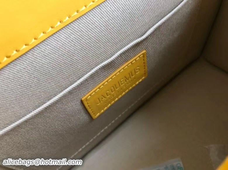 Top Quality Jacquemus Original Leather Top Handle Bag J76235 Yellow