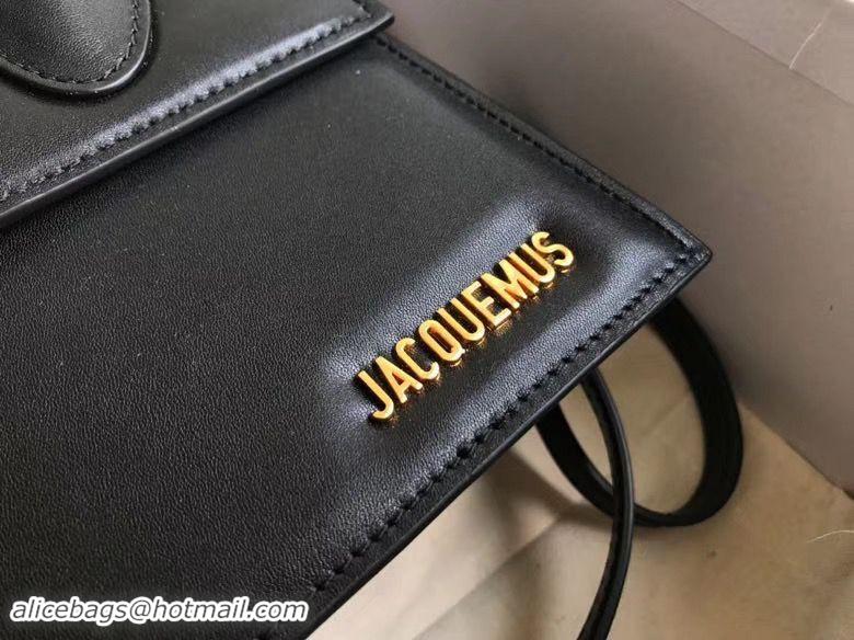 Wholesale Jacquemus Original Leather Top Handle Bag J76235 Black