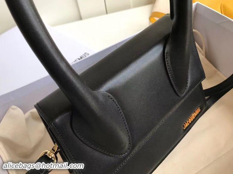 Wholesale Jacquemus Original Leather Top Handle Bag J76235 Black