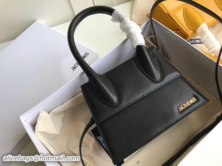 Wholesale Jacquemus Original Leather Top Handle Bag J76235 Black