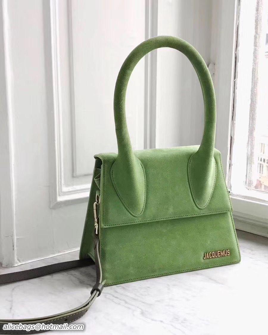 New Design Jacquemus Original Velvet Leather Top Handle Bag J76235 Green