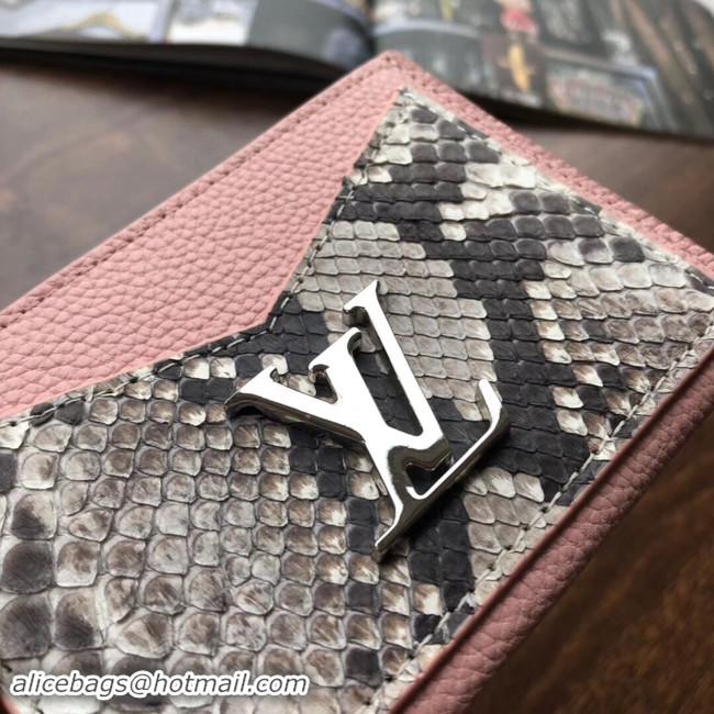 Discount Louis vuitton original LOCKME CARD HOLDER N97001 pink