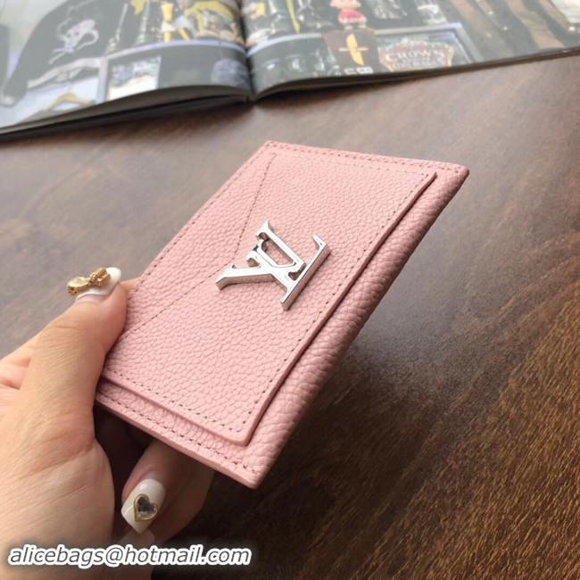 Hot Style Louis vuitton original LOCKME CARD HOLDER M68555 pink