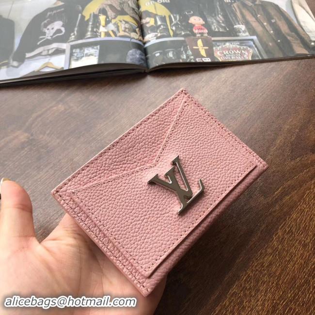 Hot Style Louis vuitton original LOCKME CARD HOLDER M68555 pink