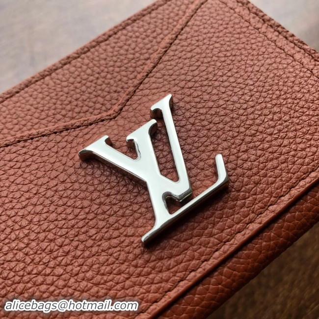 Good Quality Louis vuitton original LOCKME CARD HOLDER M68555 brown