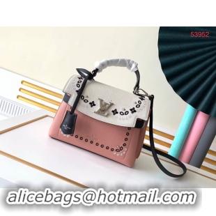 Luxury Louis vuitton original LOCKME EVER BB M53937 pink&white