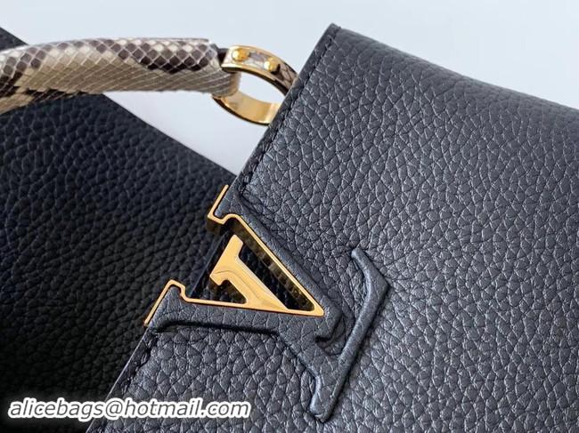 Fashion Louis Vuitton Original Taurillon leather CAPUCINES BB M95509 black