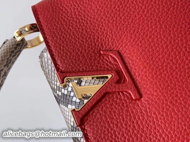 Luxury Louis Vuitton Original Taurillon leather CAPUCINES BB M95509 red