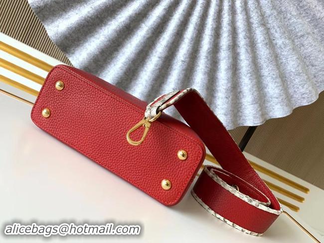 Luxury Louis Vuitton Original Taurillon leather CAPUCINES BB M95509 red