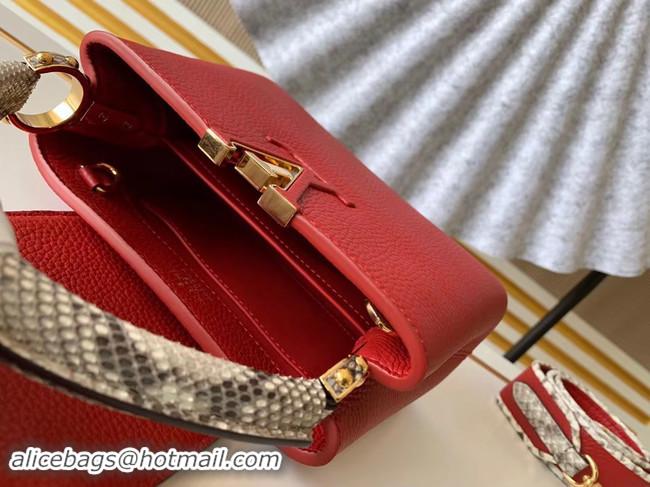 Luxury Louis Vuitton Original Taurillon leather CAPUCINES BB M95509 red