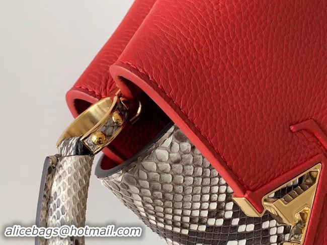 Luxury Louis Vuitton Original Taurillon leather CAPUCINES BB M95509 red