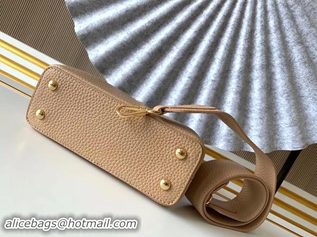 Fashion Discount Louis Vuitton Original Taurillon leather CAPUCINES BB M95509 Nude