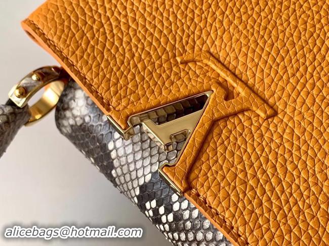 Classic Hot Louis Vuitton Original Taurillon leather CAPUCINES BB M95509 yellow