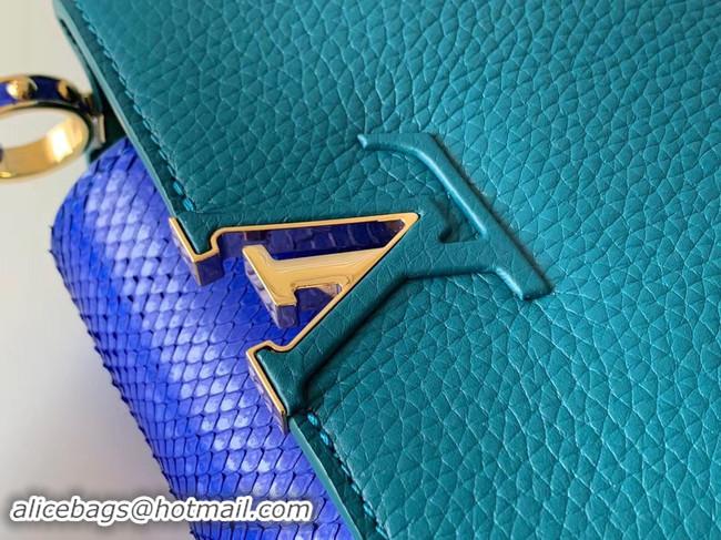 Fashion Louis Vuitton Original Taurillon leather CAPUCINES BB M95509 blue