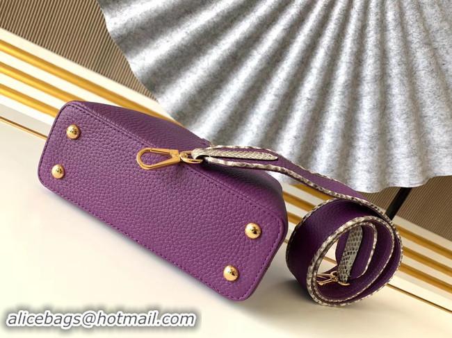 Discount Louis Vuitton Original Taurillon leather CAPUCINES BB M95509 purple