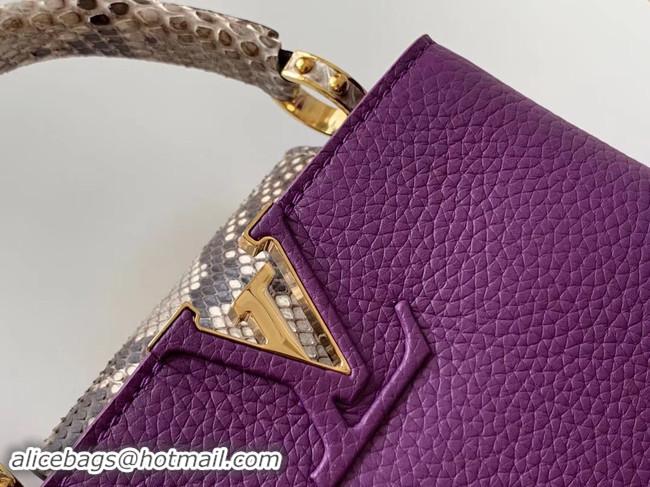 Discount Louis Vuitton Original Taurillon leather CAPUCINES BB M95509 purple