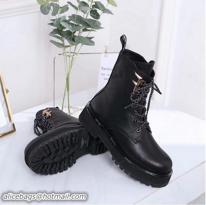 Top Quality Fendi Black Leather Biker Boots F8T69