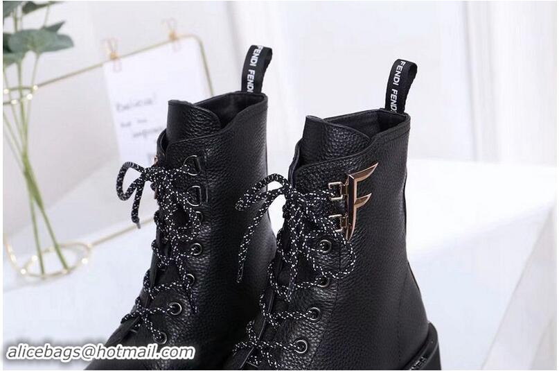 Top Quality Fendi Black Leather Biker Boots F8T69