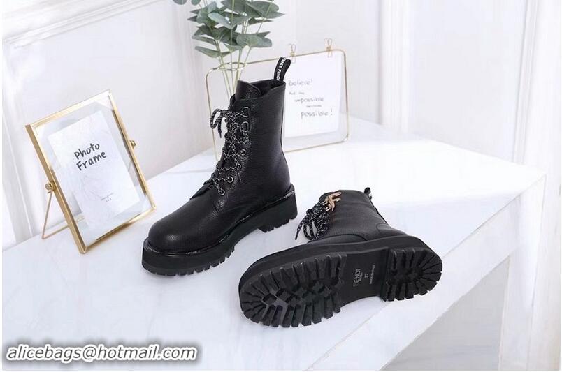 Top Quality Fendi Black Leather Biker Boots F8T69