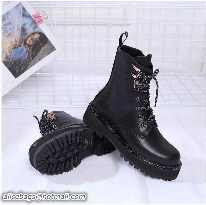 New Design Fendi Black Calf Leather Biker Boots F8T70